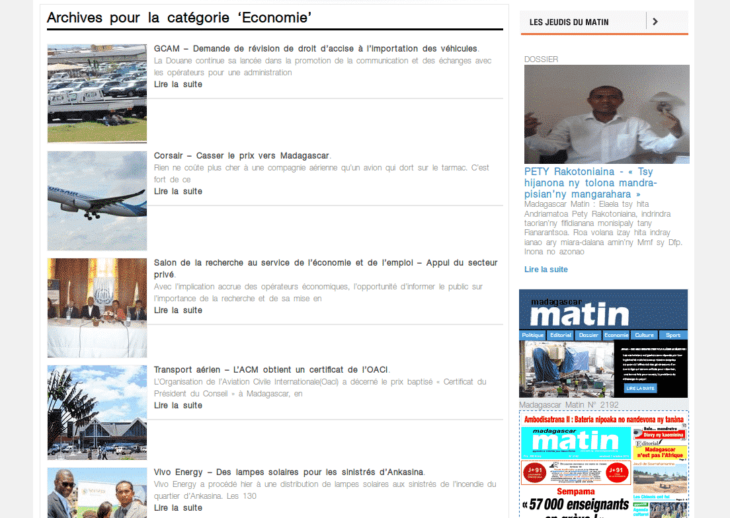 Madagascar matin — Autre